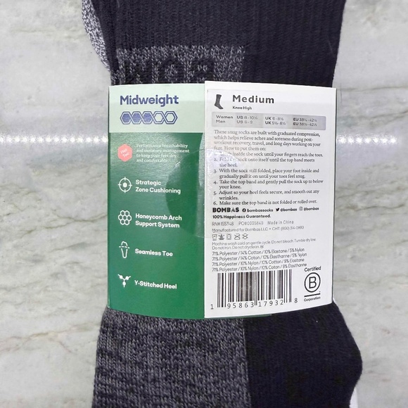 BombasBombas Women’s Compression Socks 20-30 mmHg Knee High Medium 3-Pack NWT - Picture 4 of 7